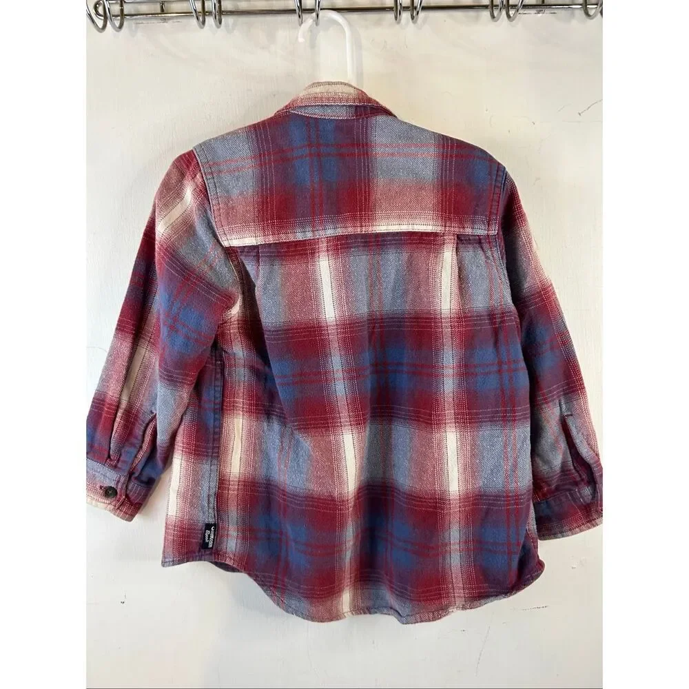 Oshkosh Boys‎ plaid shirt red blue size 5t buttons